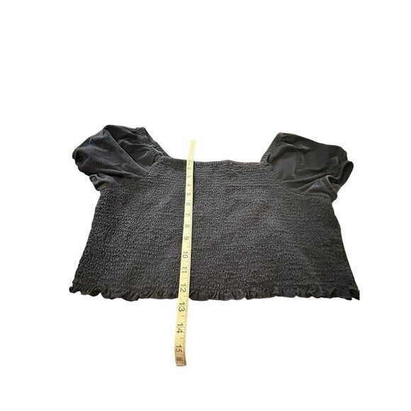 AMERICAN EAGLE Cropped Top Corduroy Short Puffy Sleeve Smocked Size XLL  Grunge - Picture 6 of 6